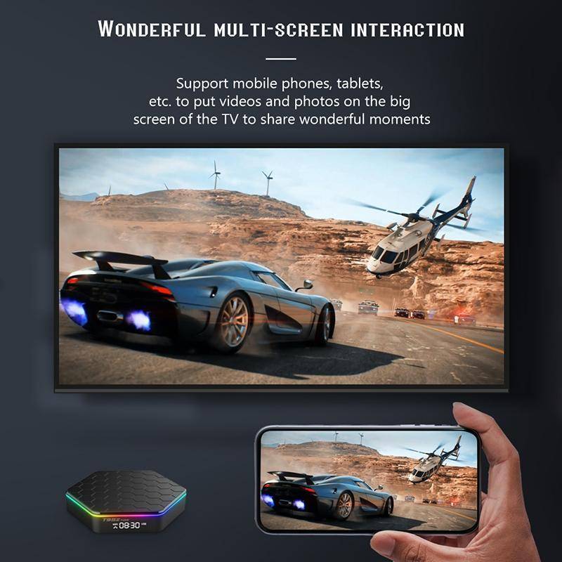 T95Z Plus 8K WiFi6 Android 12.0 Smart TV Box with Remote Control, 4GB+64GB, Allwinner H618 Quad-C...