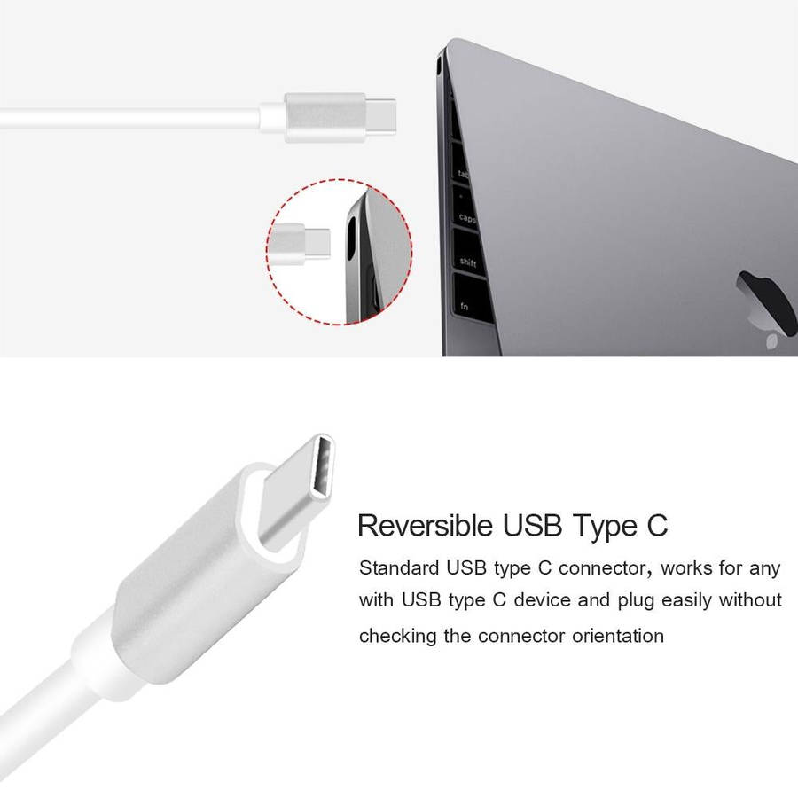 USB Type C to VGA 3-in-1 Hub Adapter supports USB Type C tablets and laptops for Macbook Pro / Go...