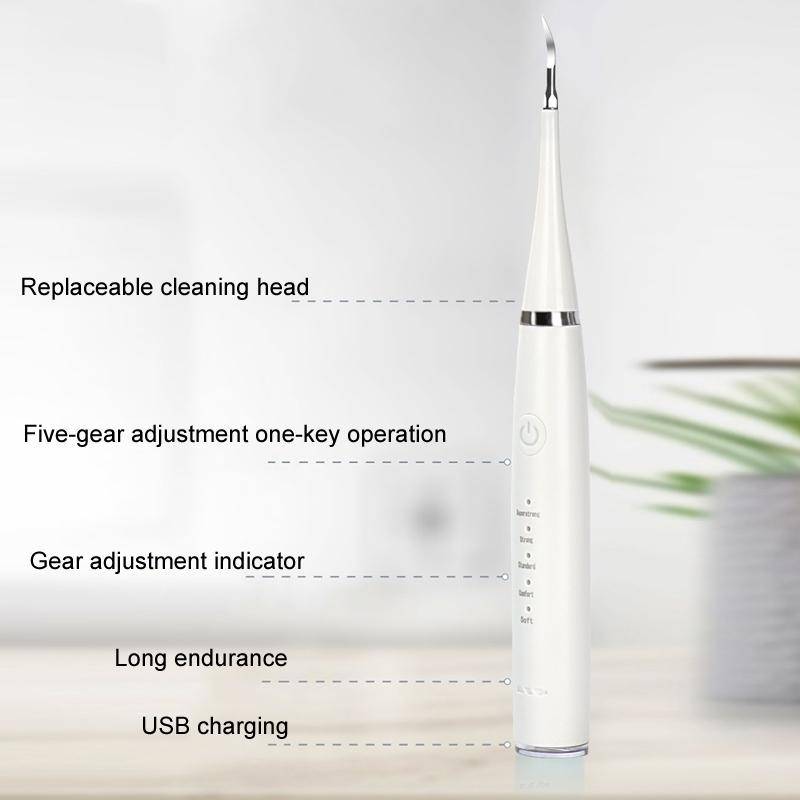 6 In 1 Electric Dental Scaler Calculus Removal Teeth Cleaning Set, Color: Black Exclusive