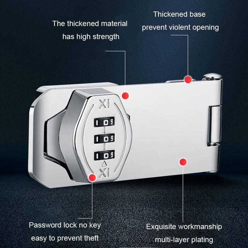Screw Installation Cabinet Door Combination Lock Anti-Theft Drawer Lock, Style: Two Hole 3 inch B...