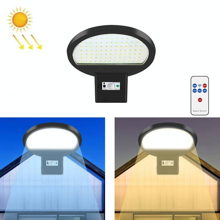 LED Solar Motion Sensing Outdoor Street Lamp Head Garden Community Lighting Wall Lamp, Style: Rem...