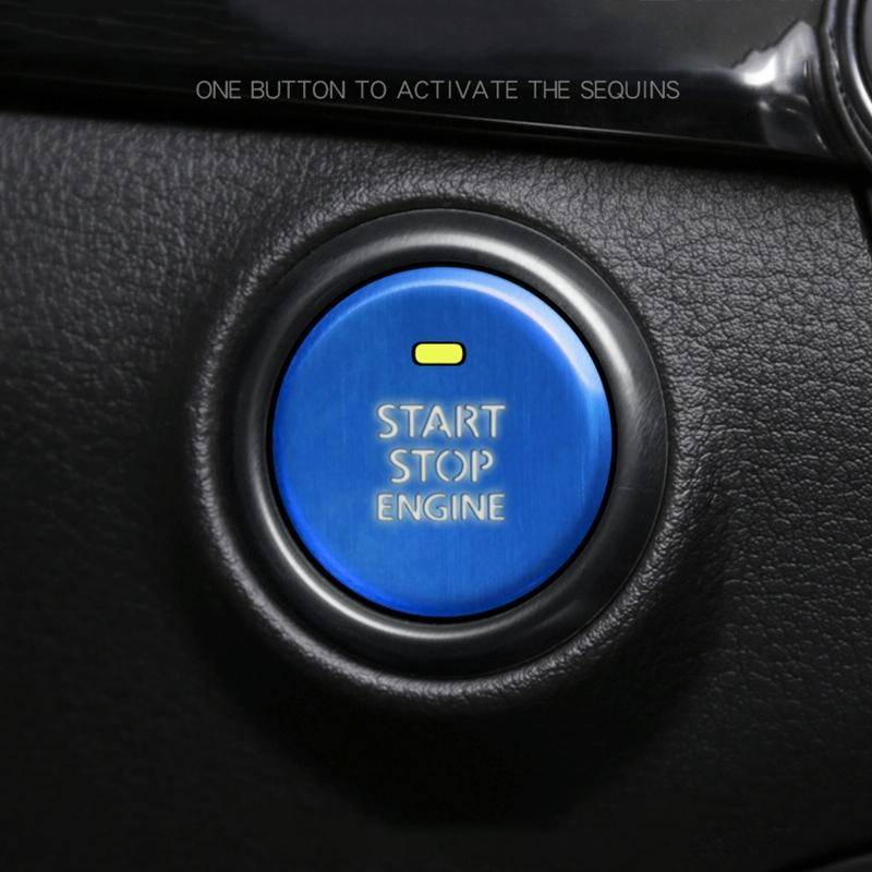 Car Engine Start Key Push Button Inner Ring Trim Sticker Decoration for Mazda Axela CX-30 2020 (B...