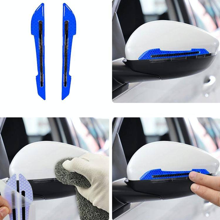4 Sets Car Reflective Sticker Door Border Anti-Collision Strip Leaf Board Personality Rear View M...