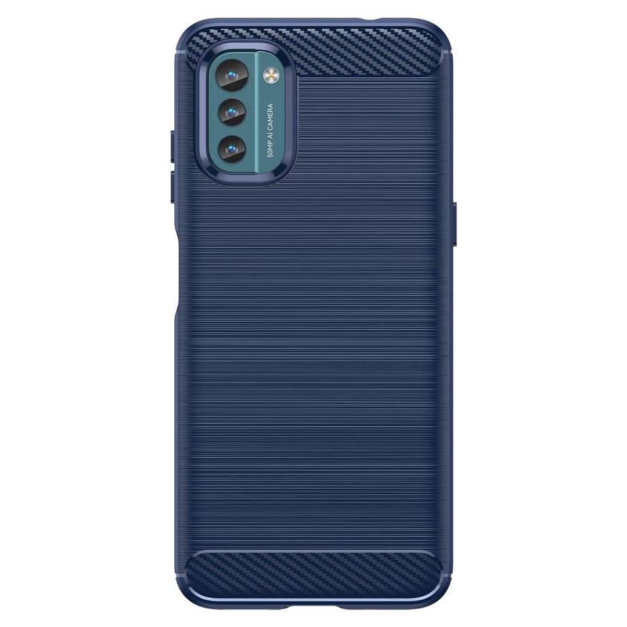 For Nokia G21 Brushed Texture Carbon Fiber TPU Phone Case(Blue)