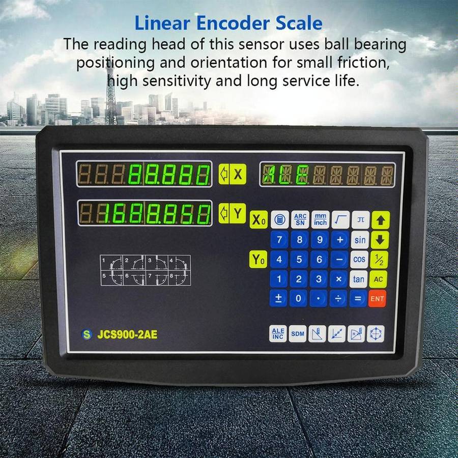 JCS900-2AE Two Axes Digital Readout Display Milling Lathe Machine, EU Plug