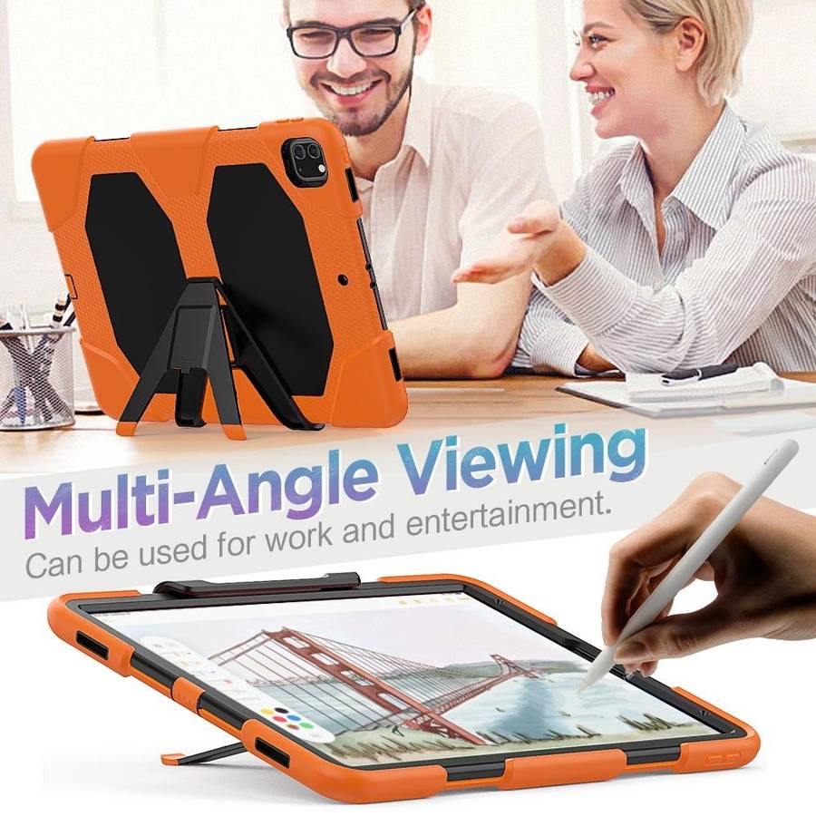 For iPad Pro 12.9 inch (2020) Shockproof Colorful Silicon + PC Protective Tablet Case with Holder...