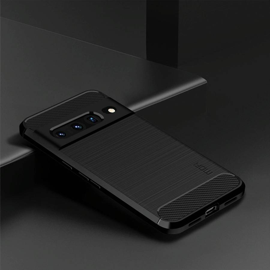 For Google pixel 7 Pro 5G MOFI Gentleness Series Brushed Texture Carbon Fiber TPU Phone Case(Black)