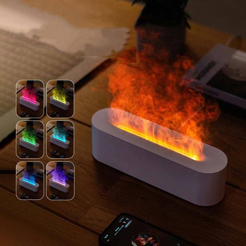 DQ709 Flame Aromatherapy Diffuser Quiet USB Air Humidifier(White)