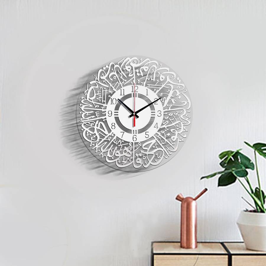 TM027 Home Decoration Acrylic Wall Clock(Digital Silver)