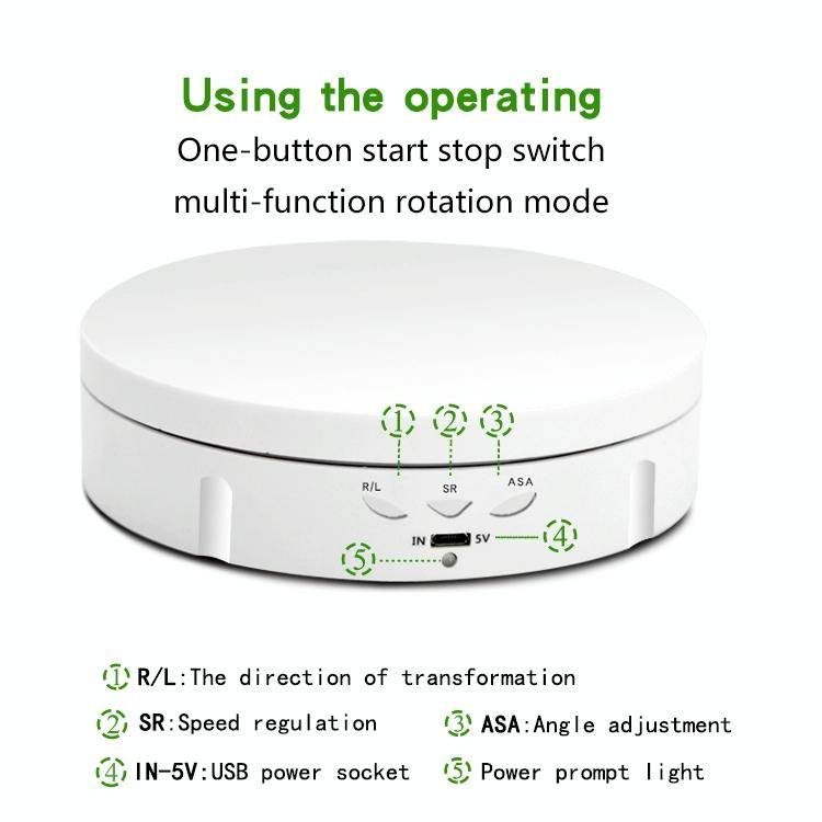 14.6cm Remote USB Electric Rotating Turntable Display Stand, Load: 10kg(White)