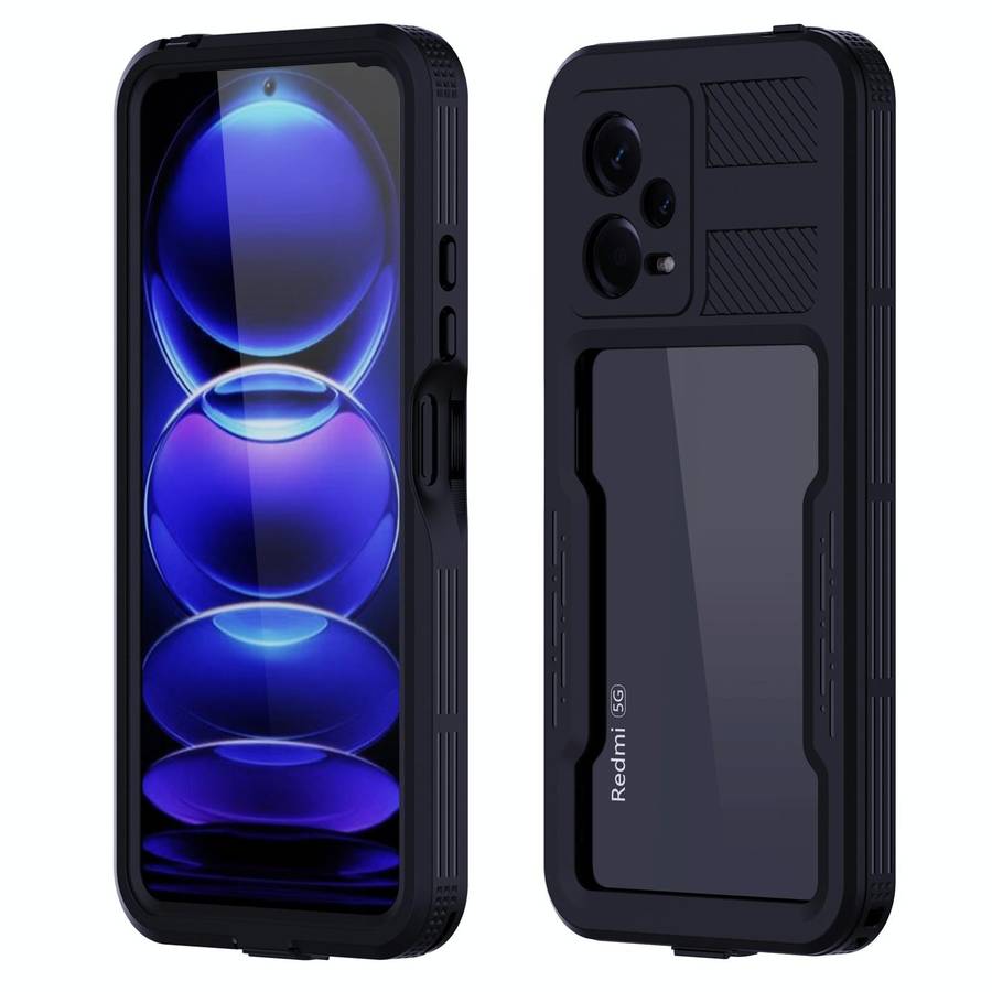 For Xiaomi Redmi Note 12 5G Global RedPepper IP68 Life Waterproof Phone Case(Black)