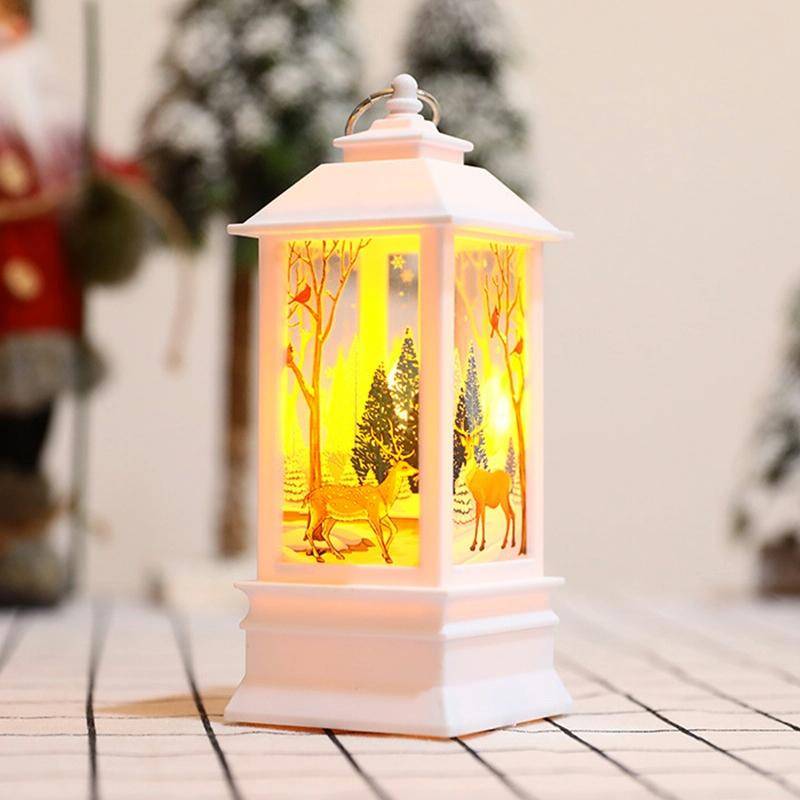 Christmas Flame Lantern Christmas Decoration LED Luminous Ornament Candlestick Lamp, Size: Large ...