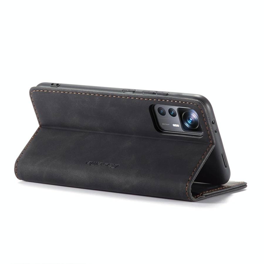 For Xiaomi 12T / 12T Pro CaseMe 013 Multifunctional Horizontal Flip Leather Phone Case(Black)
