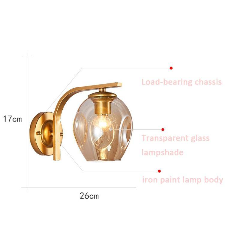5W Warm Light Simple Bedroom Study Bedside Lamp LED Wall Lamp Creative Corridor Wall Lamp(2035 Go...
