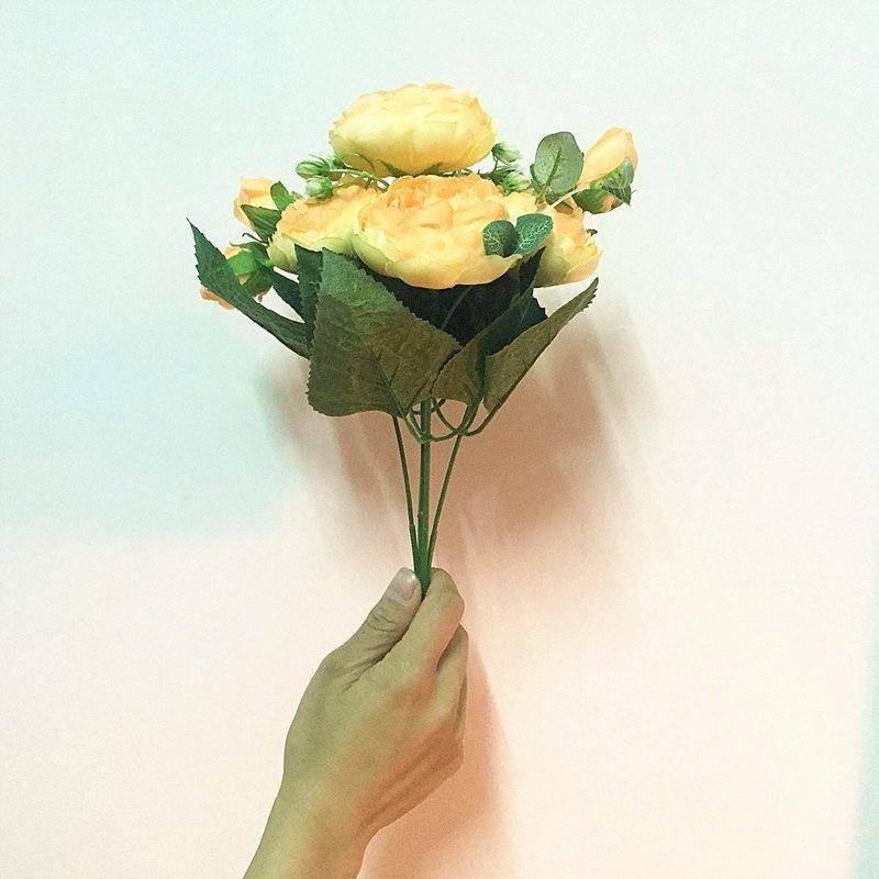 Beautiful Rose Peony Artificial Silk Flowers Small Bouquet Fores Home Party Spring Wedding Decora...