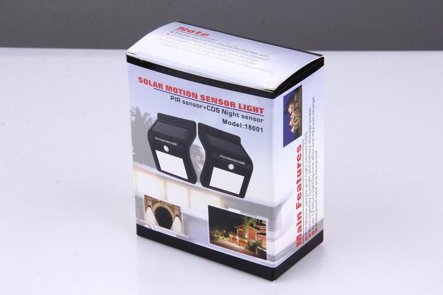 IP65 Waterproof White Light, 8 LEDs Solar Motion Sensor Wall Light with Solar Panel