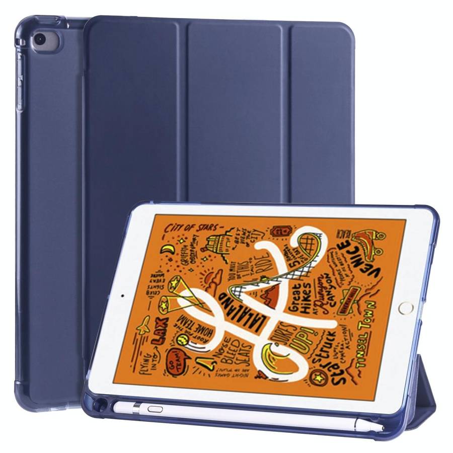 For iPad Mini 5 / Mini 4 3-folding Horizontal Flip PU Leather + Shockproof TPU Case with Holder &...