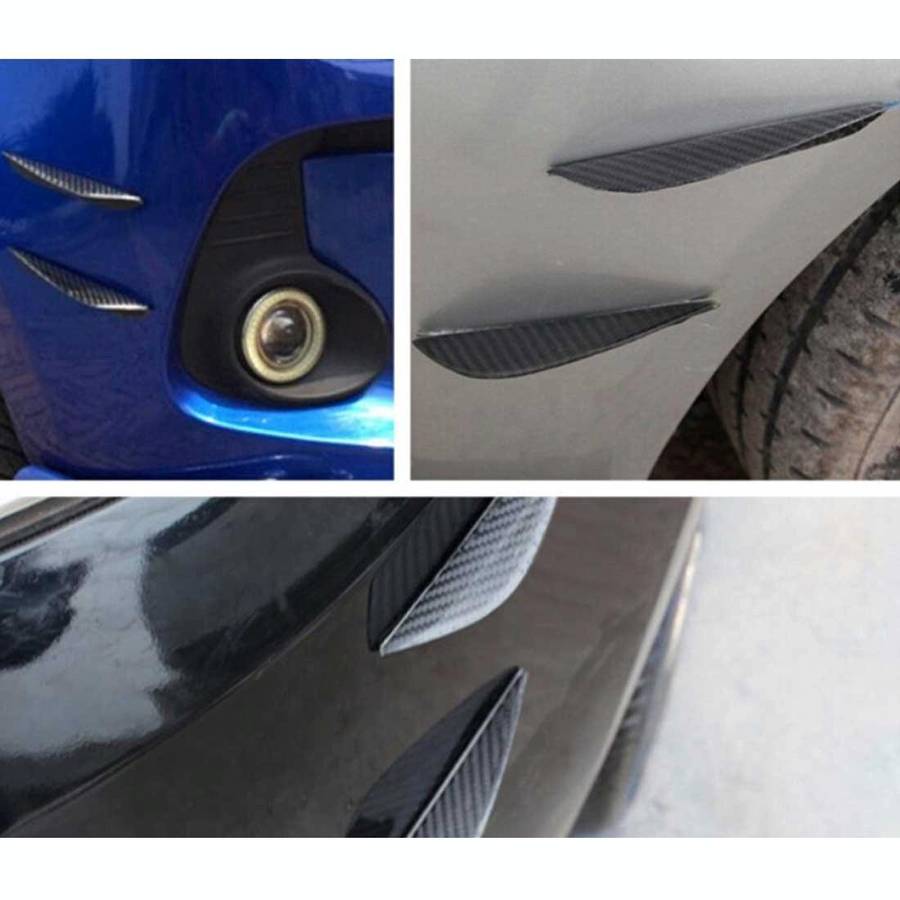 6 PCS Universal Carbon Fiber Style Car Front Bumper Body Spoiler Lip Splitter Protector Bar Strip...