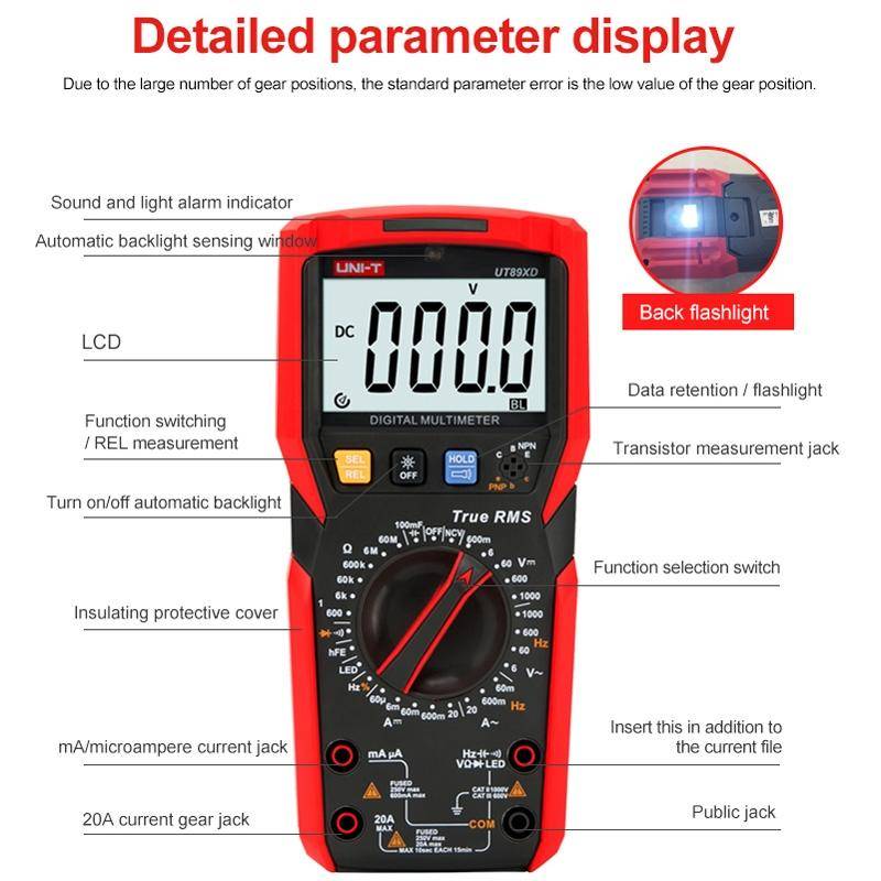 UNI-T UT89XE Digital High-Precision Multimeter Digital Display Multi-Meter