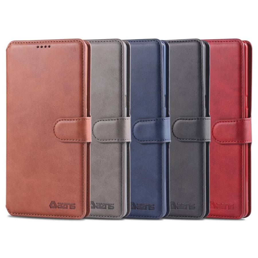 For Galaxy Note 8 AZNS Calf Texture Magnetic Horizontal Flip PU Leather Case with Holder & Card S...