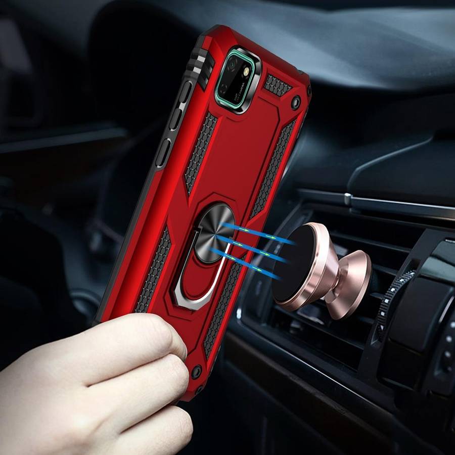 For Huawei Y5p Shockproof TPU + PC Protective Case with 360 Degree Rotating Holder(Black)