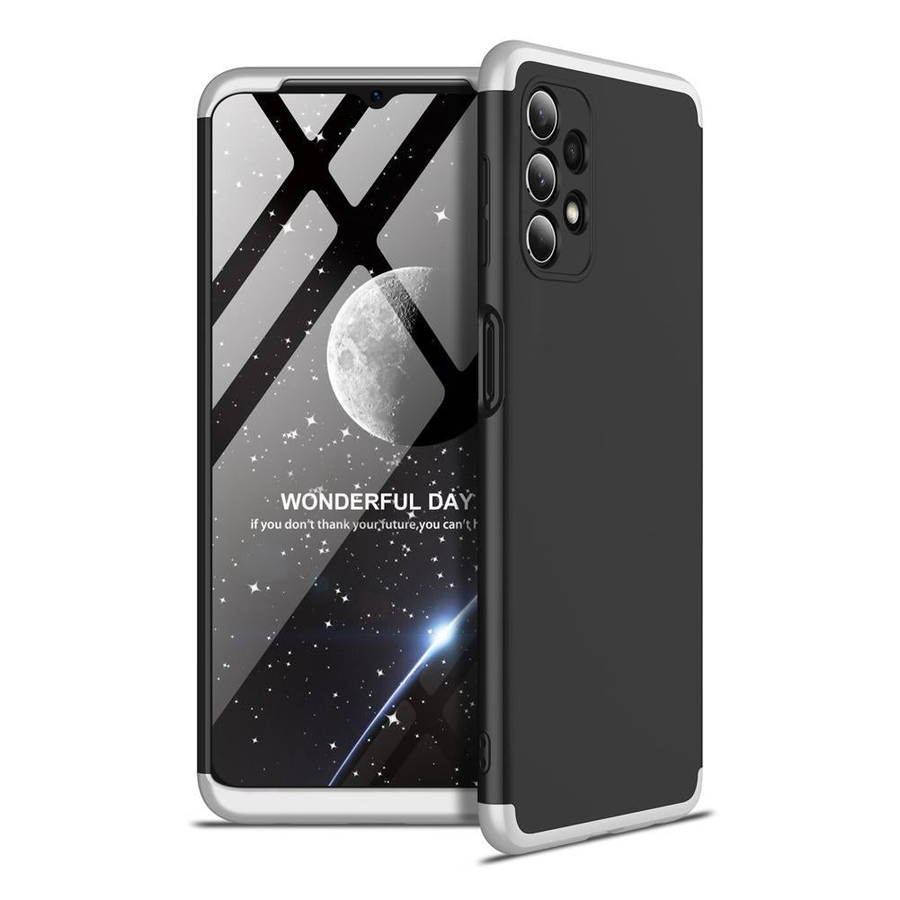 For Samsung Galaxy A32 4G GKK Three Stage Splicing Full Coverage PC Case(Black Silver)
