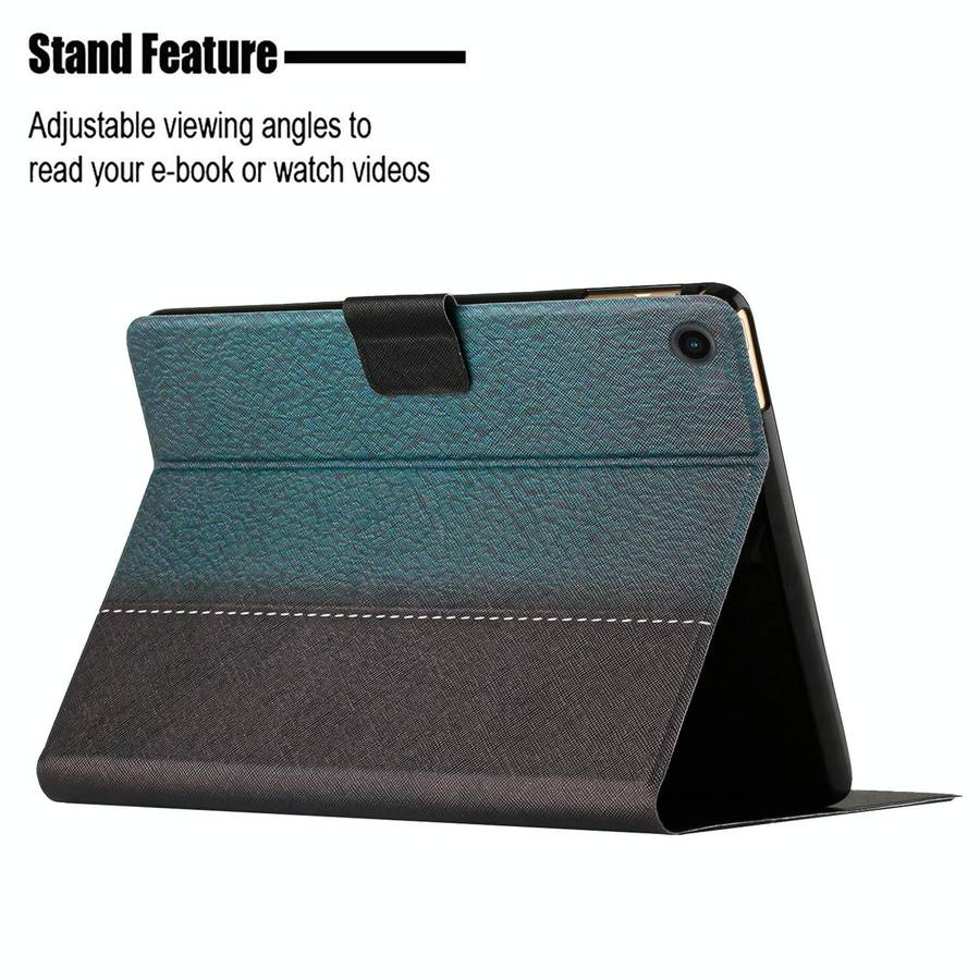 For Samsung Galaxy Tab A9 Stitching Solid Color Smart PU Tablet Case with Sleep / Wake-up Functio...