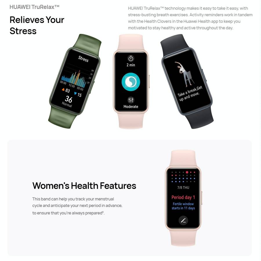 HUAWEI Band 8 Standard 1.47 inch AMOLED Smart Watch, Support Heart Rate / Blood Pressure / Blood ...