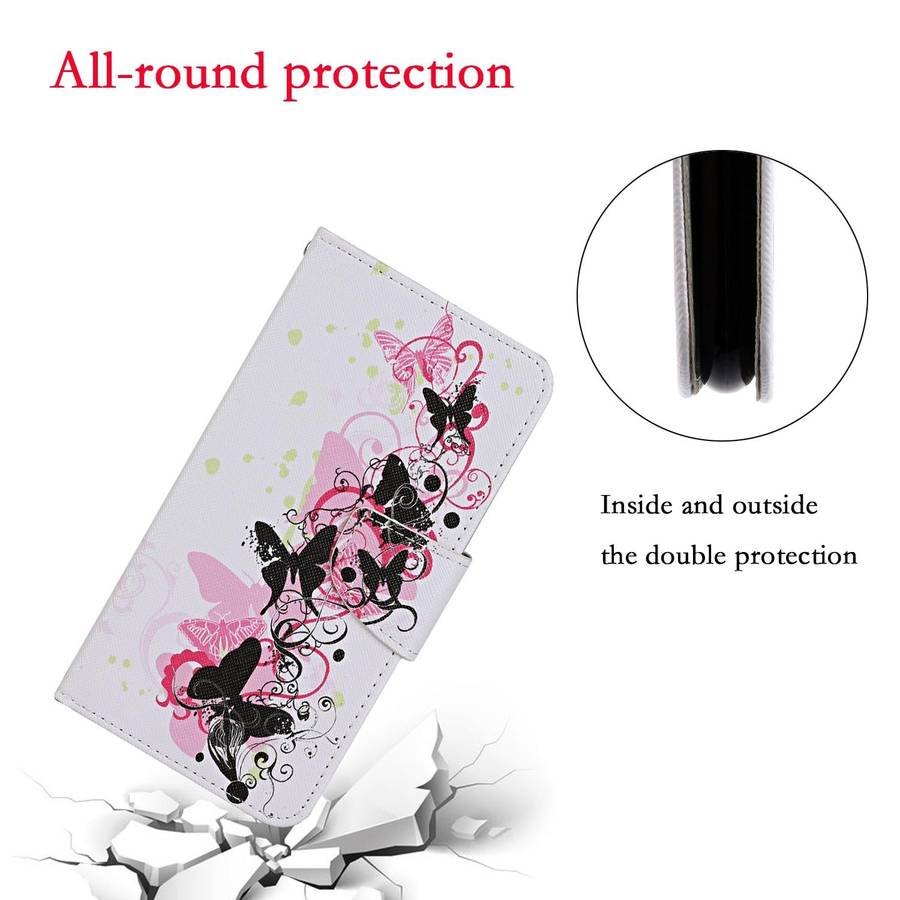 For Samsung Galaxy A33 5G Colored Drawing Pattern Flip Leather Case(Four Butterflies)