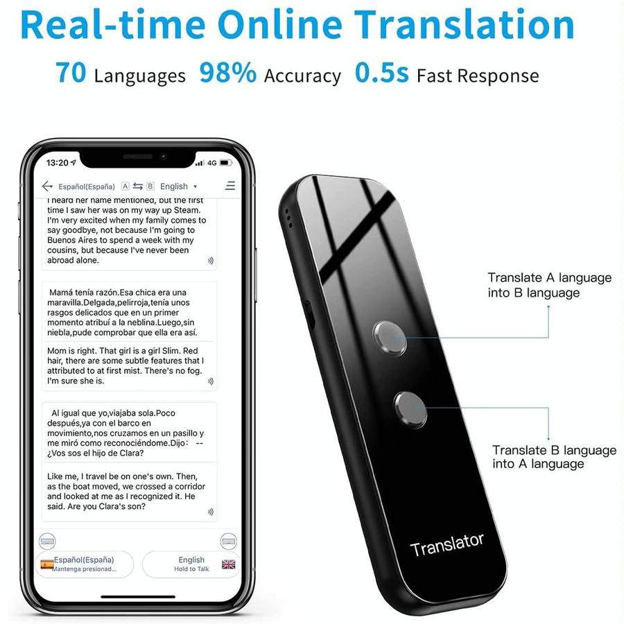G6 Portable Instant Real Time Voice Translator Multi Language Voice Personal Travel Assistant Tra...