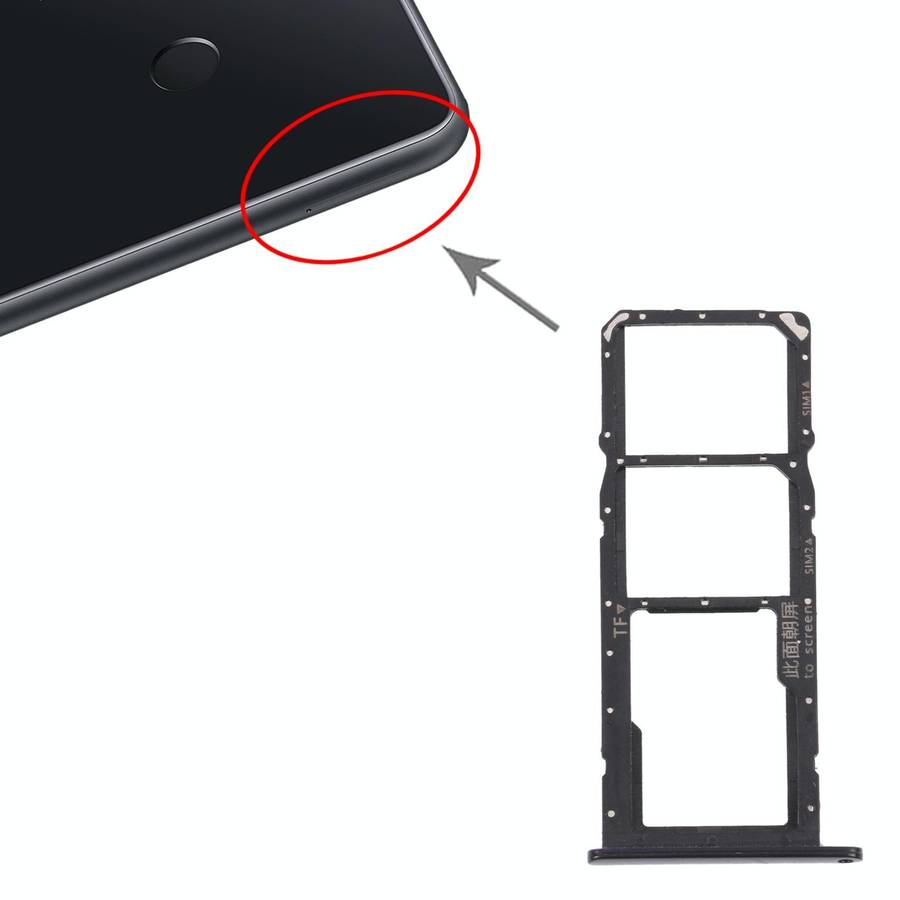 SIM Card Tray + SIM Card Tray / Micro SD Card Tray for Huawei Enjoy 20e (Black)