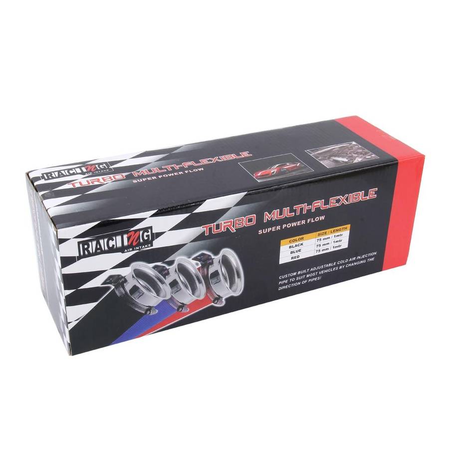 Car Auto Universal Tube Air Filter Adjustable Cold Air Injection Intake System Pipe Without Air F...