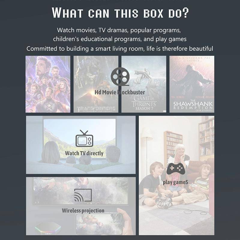 T95Z Plus 8K WiFi6 Android 12.0 Smart TV Box with Remote Control, 4GB+64GB, Allwinner H618 Quad-C...