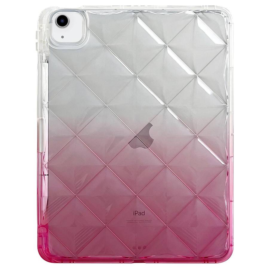 For iPad Air 11 2024 / iPad Pro 11 Gradient Diamond Plaid TPU Tablet Case(Gradient Pink)