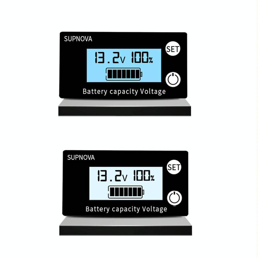 SUPNOVA DC 8-100V Battery Capacity Indicator Voltmeter Voltage Gauge,Style: Blue