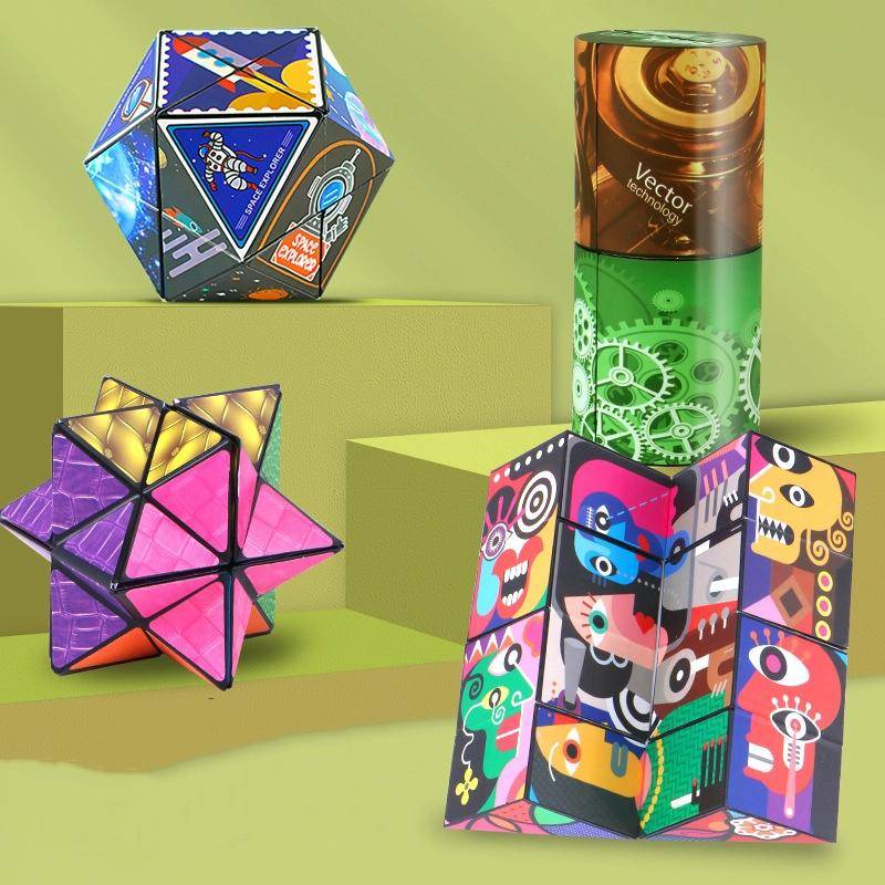 Qiyi Geometric Infinite Magic Cube Space Thinking Puzzle Decompression Toy(Change Textures)
