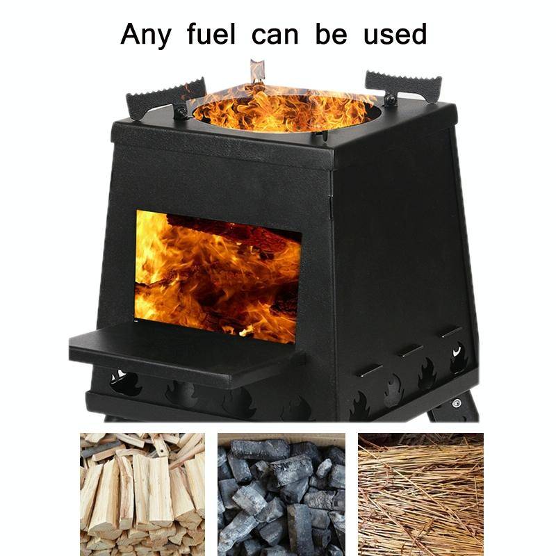 Outdoor Camping Folding Portable Barbecue Wood Stove, Size: Small (Green)