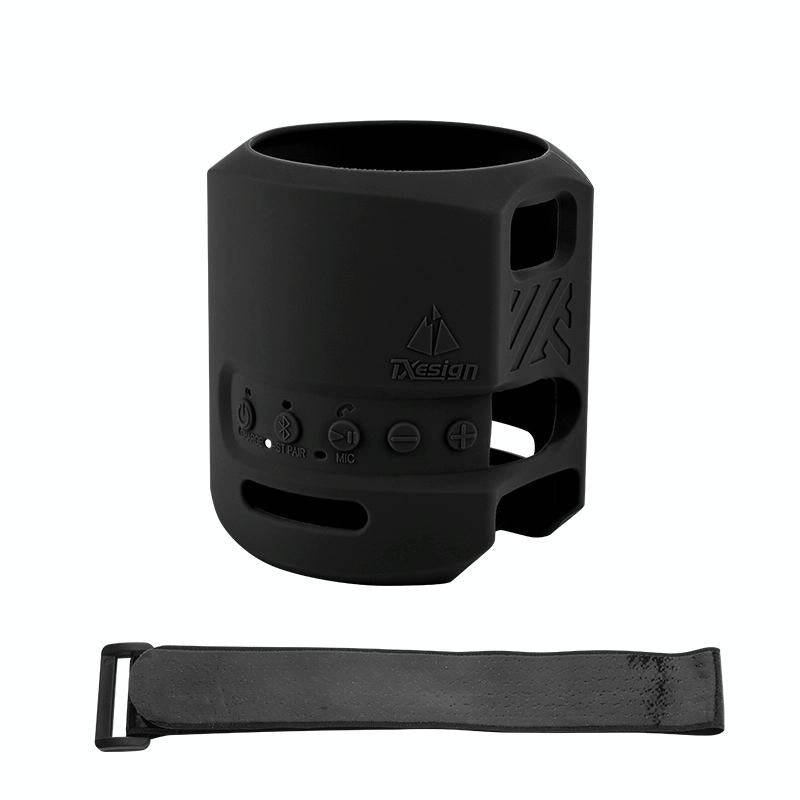 For Sony SRS-XB13 Speaker Silicone Case With Hook And Loop Fastener Strap(Black)