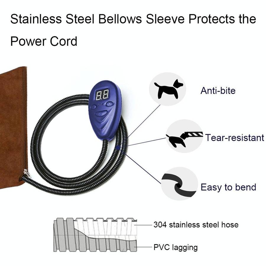 65x40cm Blue 12V Low Voltage Multifunctional Warm Pet Heating Pad Pet Electric Blanket(UK Plug)