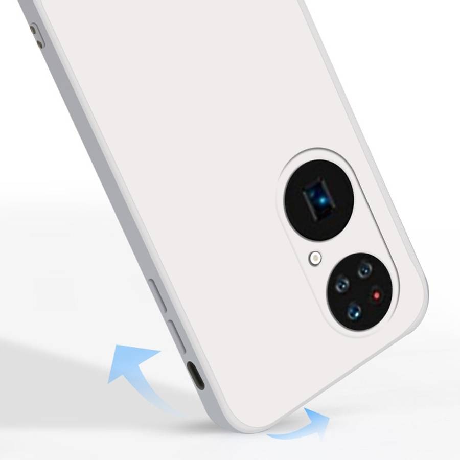 For Huawei P50 Pro Solid Color Imitation Liquid Silicone Straight Edge Dropproof Full Coverage Pr...