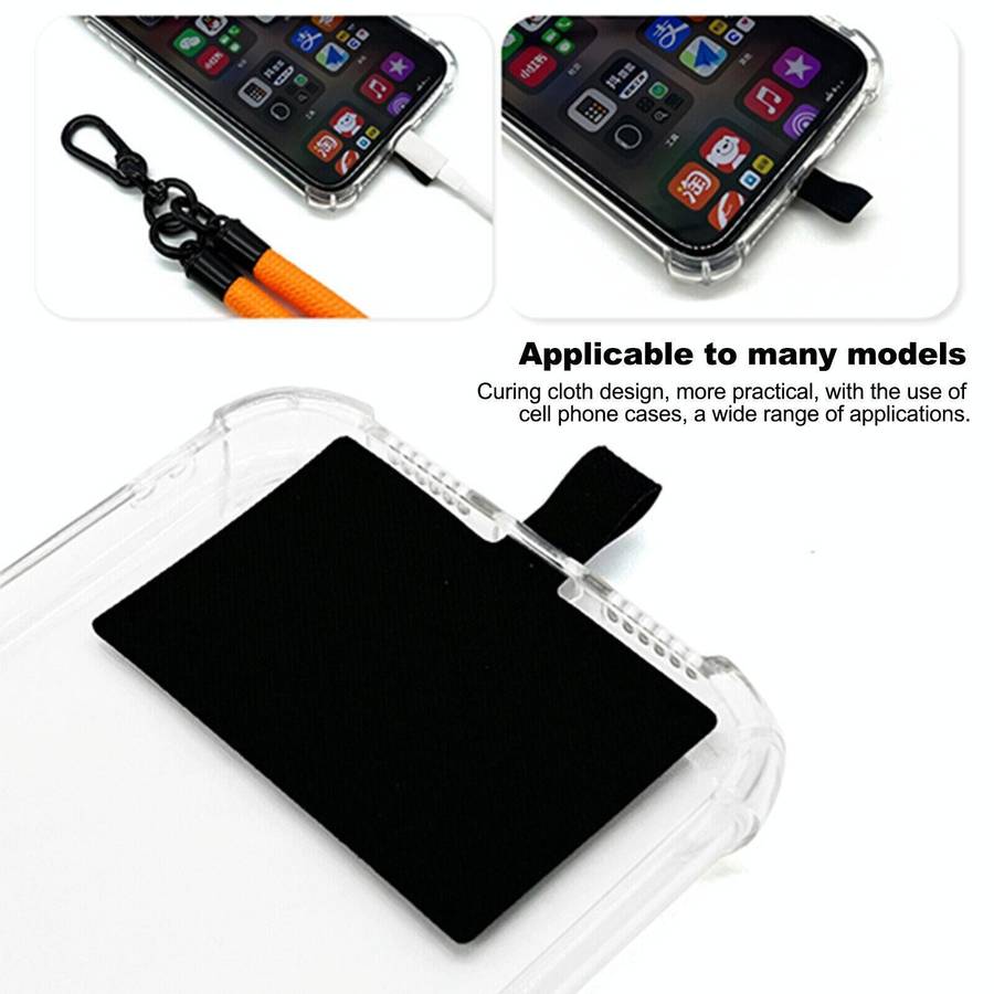 10mm Thick Rope Mobile Phone Lanyard Spacer Adjustable Anti Theft Phone Strap(NO.16 Black White)