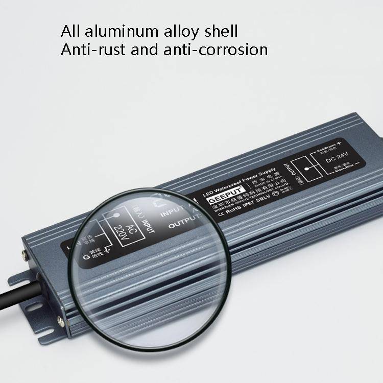 GEEPUT 220V To 24V LED Waterproof Power Supply Switch Transformer, Model: 5A 120W