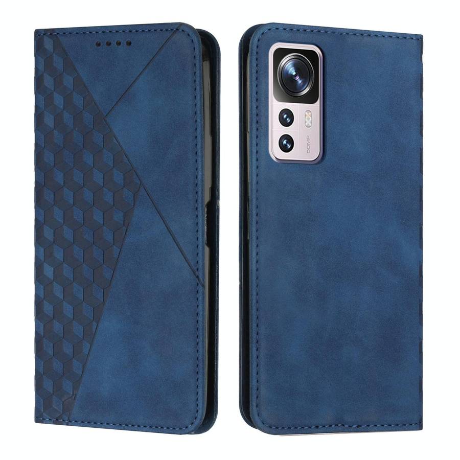 For Xiaomi 12T/12T Pro/Redmi K50 Ultra Diamond Splicing Skin Feel Magnetic Leather Phone Case(Blue)
