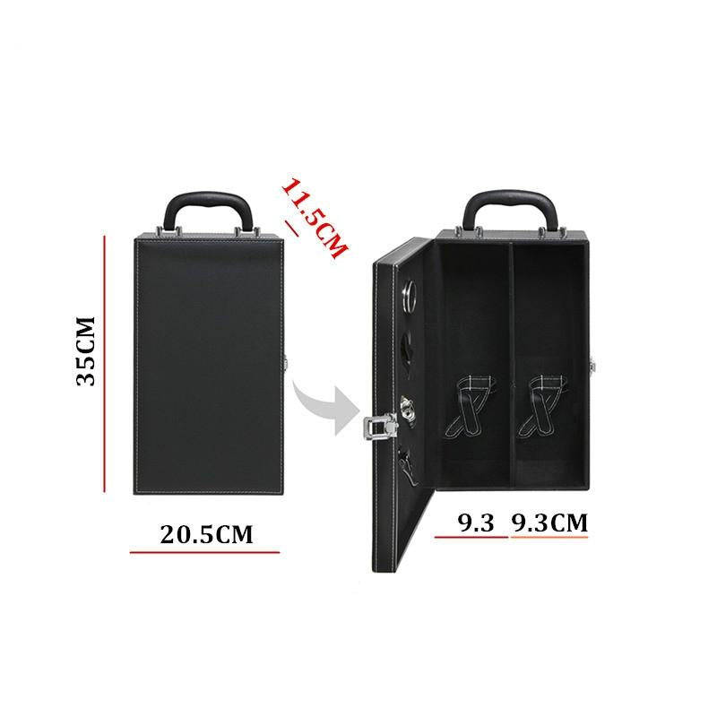 Wine Gift Box Double Stick with Tools Wine Gift Box Leather Box(Red)
