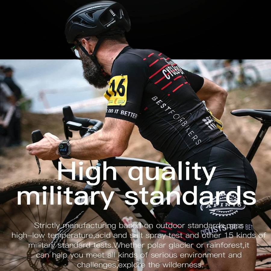 Heart Rate Blood Pressure Blood Oxygen Monitoring Outdoor Smart Bluetooth Watch(Black)