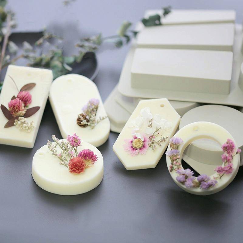 Aromatherapy Wax Handmade Soap Silicone Mold, Specification:Six Grid Rectangle