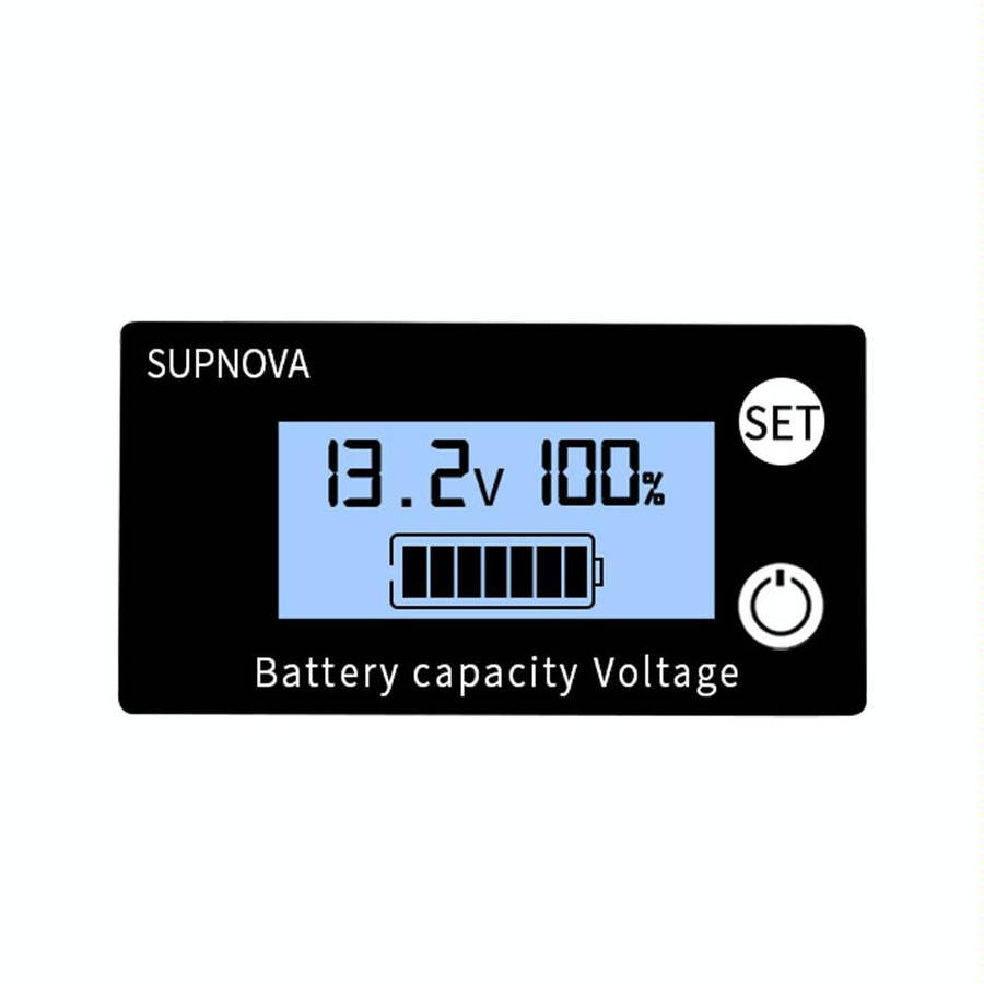 SUPNOVA DC 8-100V Battery Capacity Indicator Voltmeter Voltage Gauge,Style: Blue