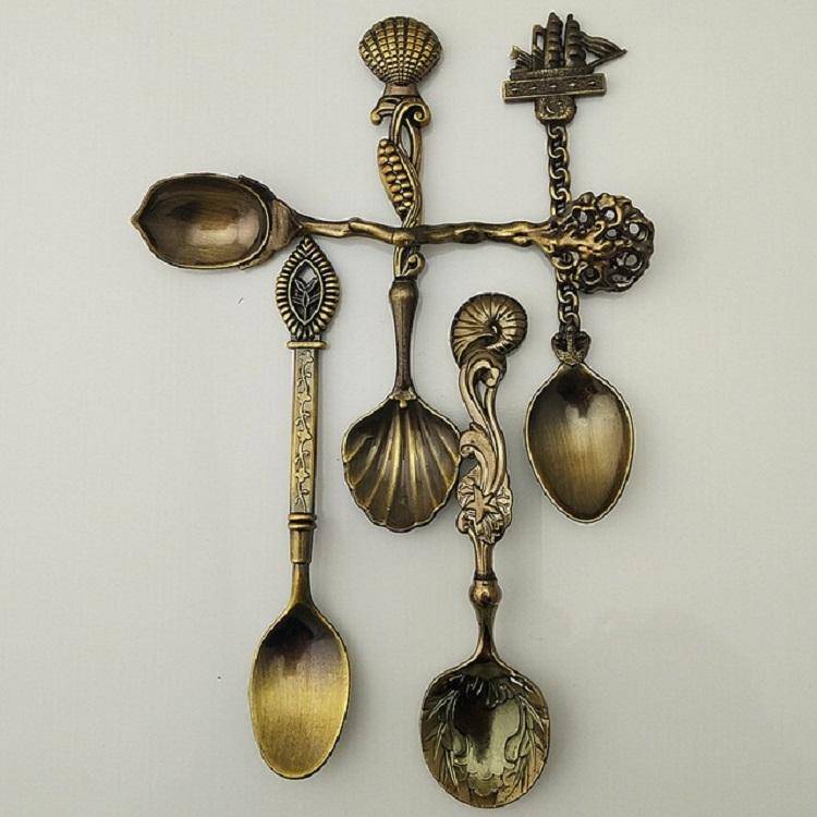 1 Set Stainless Steel Creative Coffee Spoon Soup Spoon Western Style Tableware(Bronze)