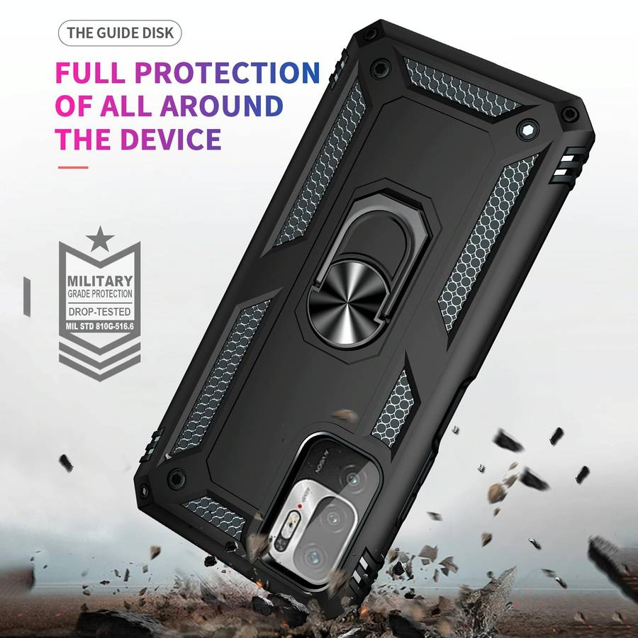 For Xiaomi Redmi Note 10 5G Shockproof TPU + PC Protective Case with 360 Degree Rotating Holder(B...