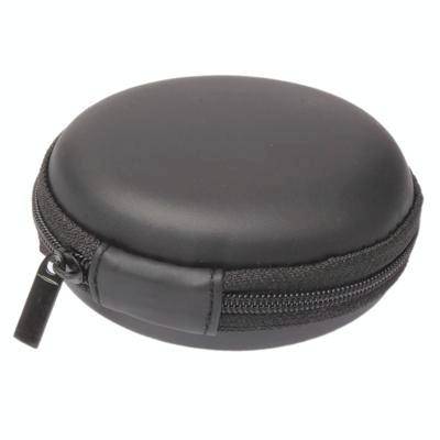 Circular Carrying Bag Box for Headphone / Earphone(Black)